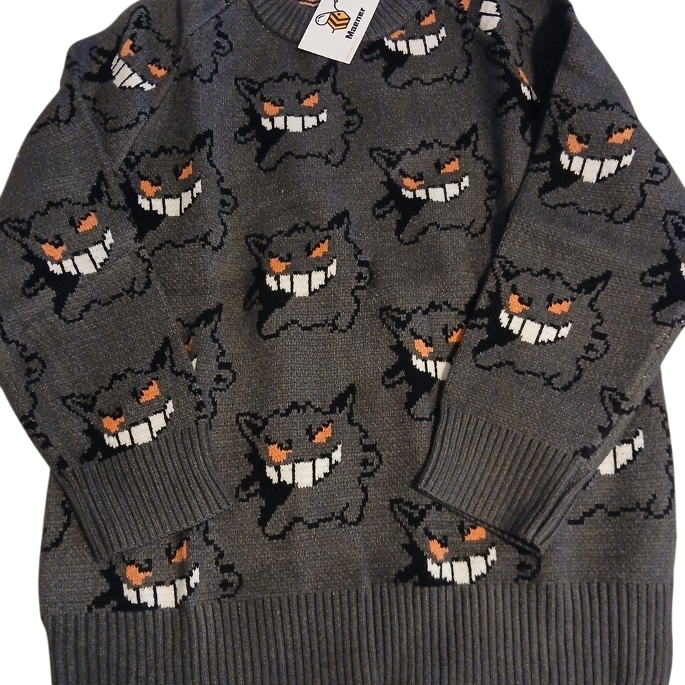 Men's Gray Sweater with Graphic Design - Picture 2 of 9